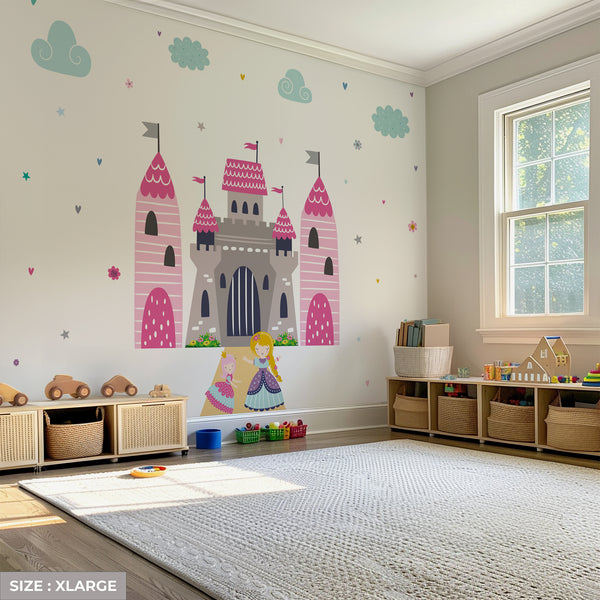 Pink Princess Castle Wall Decal Set