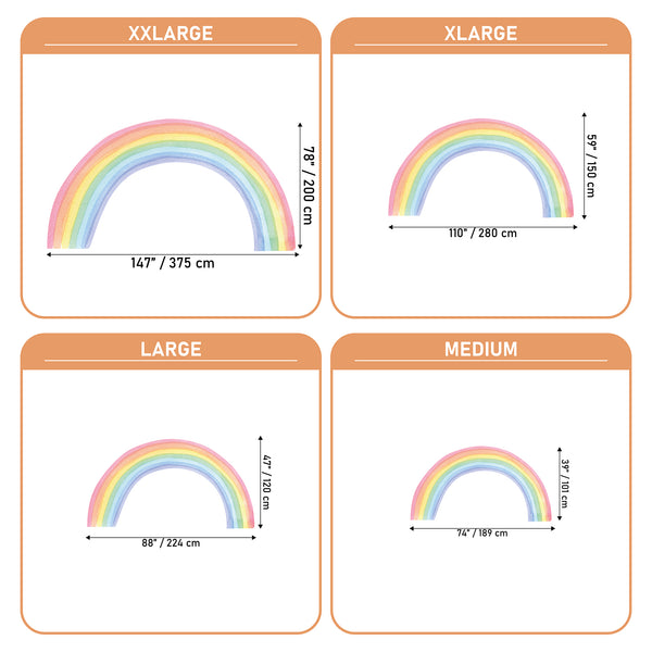 Large Rainbow Wall Decal,Watercolor Nursery Decor