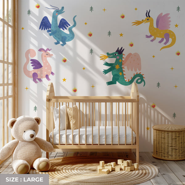 Friendly Dragons Wall Decal Set