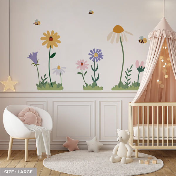 Wildflowers & Bees Wall Decal Set