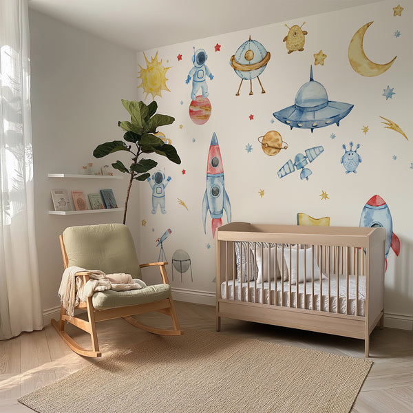 Space Rockets & Astronauts Wall Decal Set