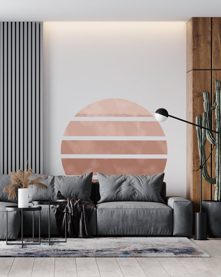 Abstract Circle Wall Decal: Earth Tones Geometric Stickers