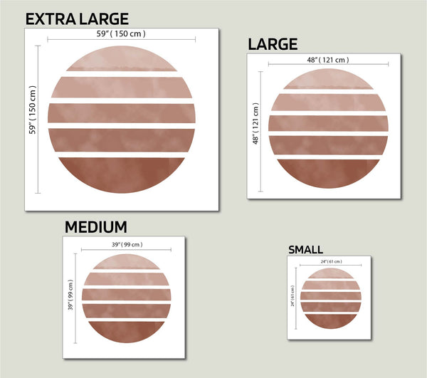 Abstract Circle Wall Decal: Earth Tones Geometric Stickers