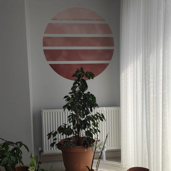 Abstract Circle Wall Decal: Earth Tones Geometric Stickers