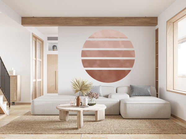 Abstract Circle Wall Decal: Earth Tones Geometric Stickers