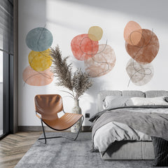 Abstract Line Art Wall Decal Set: Minimalist Peel and Stick Decor