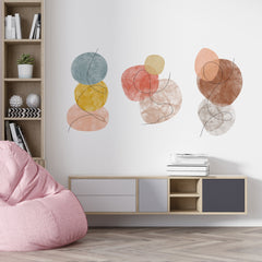 Abstract Line Art Wall Decal Set: Minimalist Peel and Stick Decor