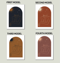 Abstract Woman Wall Decal: Earth Tones Boho Decor