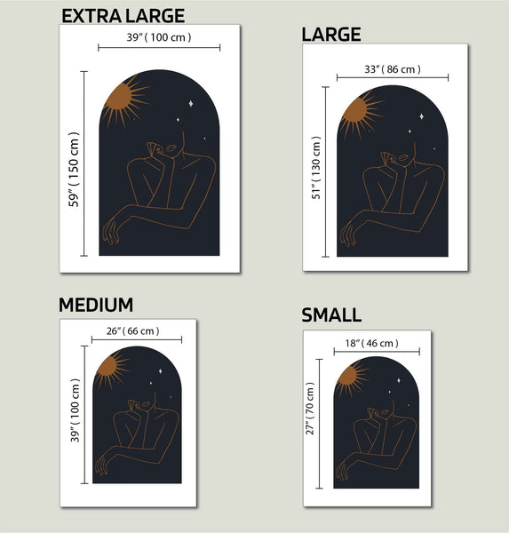 Abstract Woman Wall Decal: Earth Tones Boho Decor