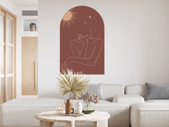 Abstract Woman Wall Decal: Earth Tones Boho Decor