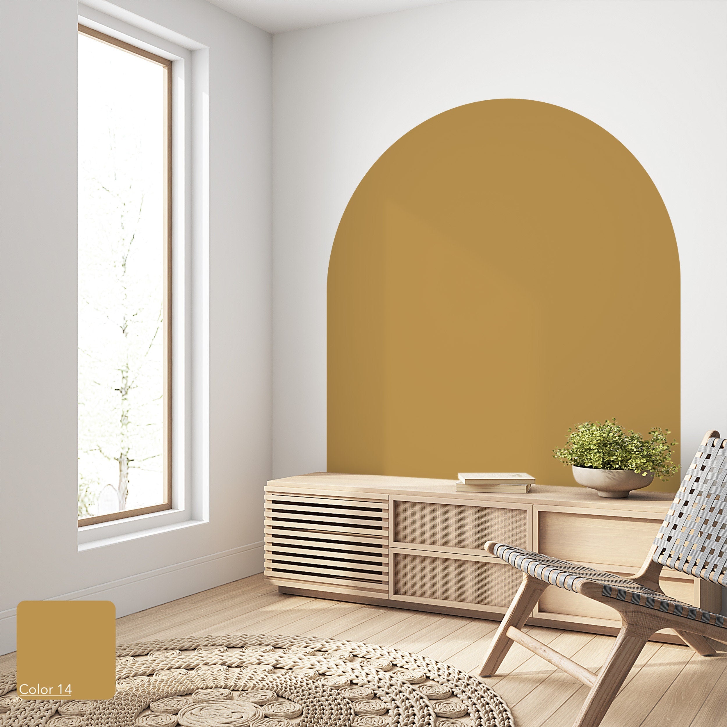 Arch Wall Decal: Headboard Decor, Peel and Stick Wallpaper