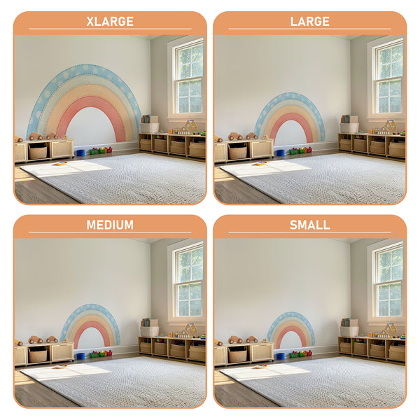 Pastel Rainbow Wall Decal: Boho Baby Room Decor