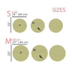 Birds On A Wire Wall Decal, Removable, Circle Wall Decal, Nursery Wall Decal, Geometric Wall Decal, Nursery Wall Decor, Kids Room Wall Decal