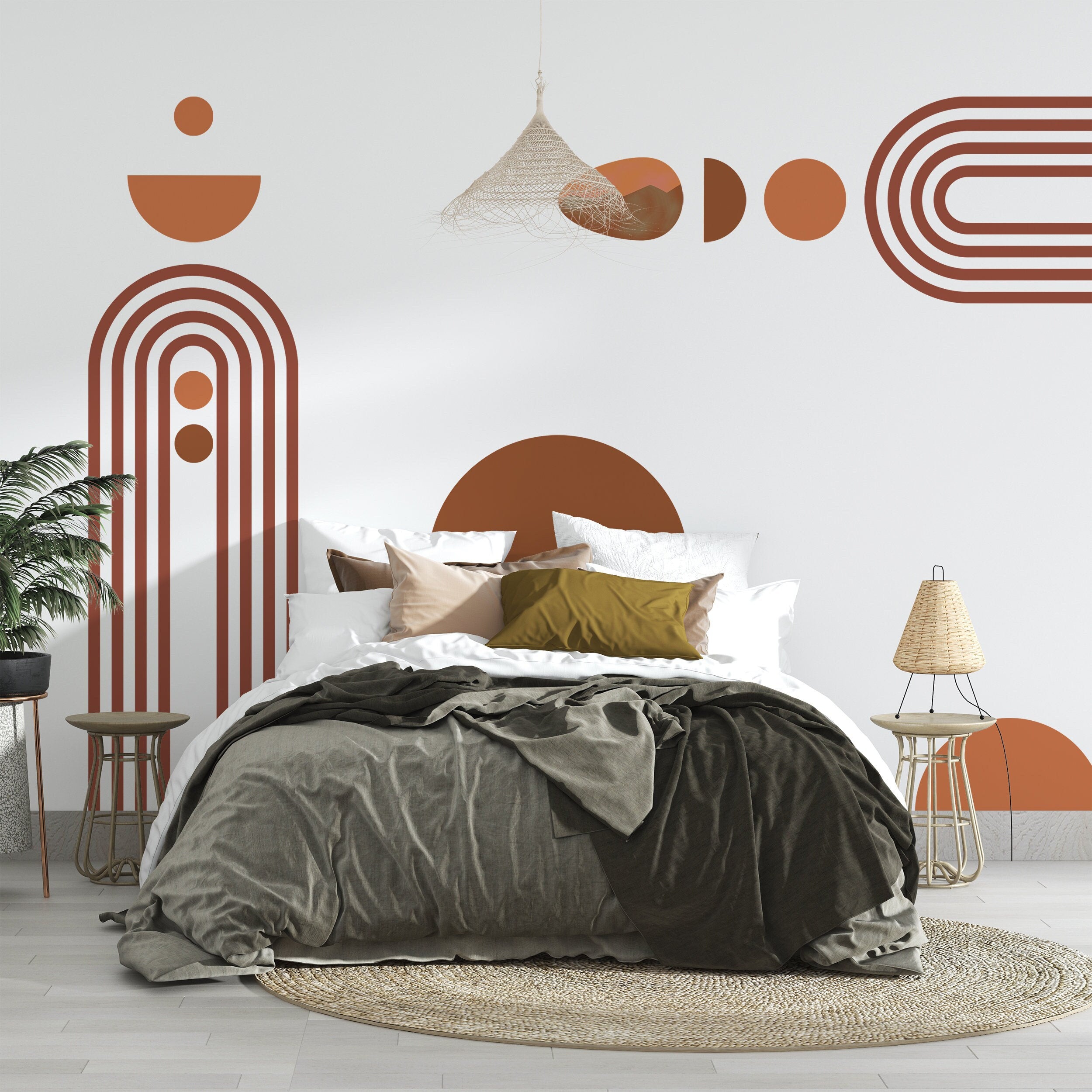 Boho Arch Wall Decal: Abstract Geometric Shapes, Removable Wall Sticker