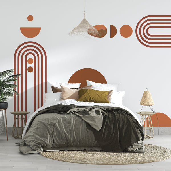 Boho Arch Wall Decal: Abstract Geometric Shapes, Removable Wall Sticker