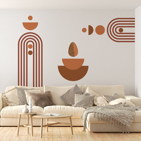 Boho Arch Wall Decal: Abstract Geometric Shapes, Removable Wall Sticker