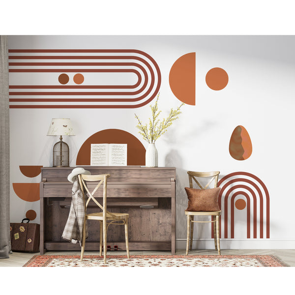 Boho Arch Wall Decal: Abstract Geometric Shapes, Removable Wall Sticker