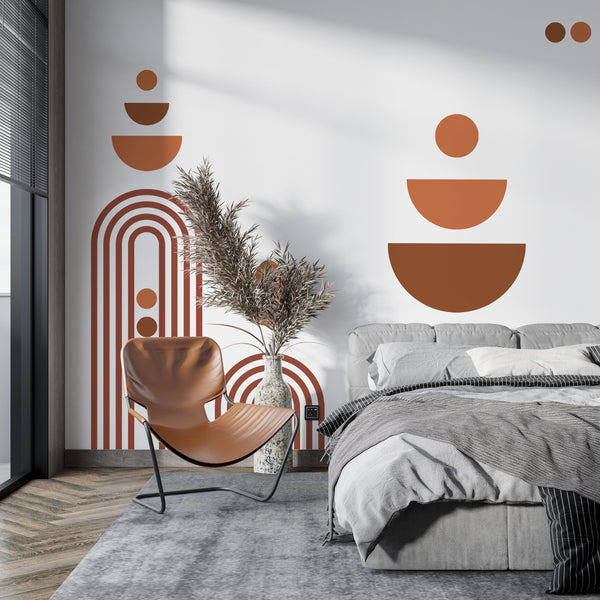 Boho Arch Wall Decal: Abstract Geometric Shapes, Removable Wall Sticker