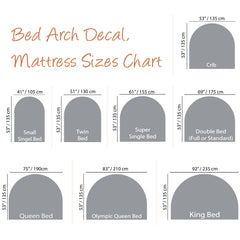 Boho Bed Arch Wall Decal: Abstract Color Block Wallpaper