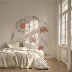 Boho Floral Arch Wall Decal: Pastel Nursery Decor