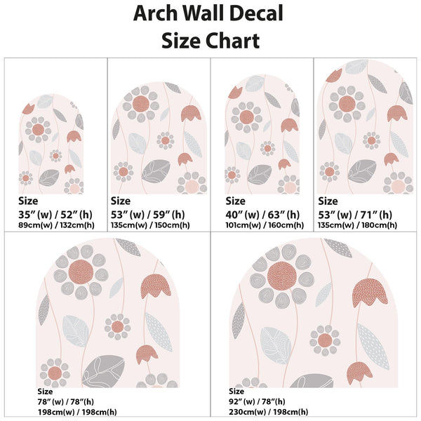 Boho Floral Arch Wall Decal: Pastel Nursery Decor