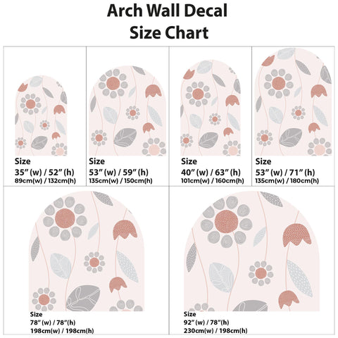 Boho Floral Arch Wall Decal: Pastel Nursery Decor