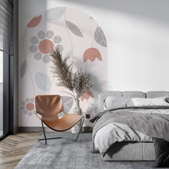 Boho Floral Arch Wall Decal: Pastel Nursery Decor