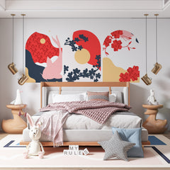 Boho Floral Wall Decals: Set of 3 Removable Wallpaper