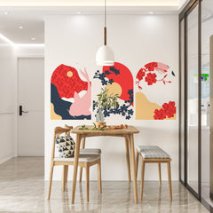 Boho Floral Wall Decals: Set of 3 Removable Wallpaper