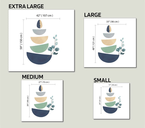 Boho Geometric Wall Decal: Modern Living Room Decor