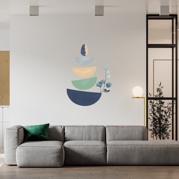 Boho Geometric Wall Decal: Modern Living Room Decor