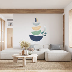 Boho Geometric Wall Decal: Modern Living Room Decor