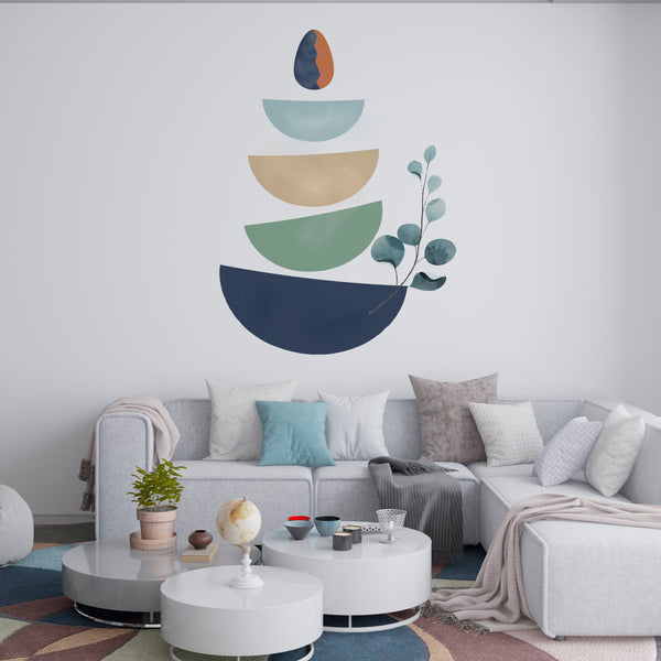 Boho Geometric Wall Decal: Modern Living Room Decor