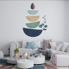 Boho Geometric Wall Decal: Modern Living Room Decor