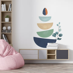 Boho Geometric Wall Decal: Modern Living Room Decor