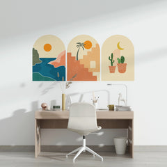 Boho Landscape Removable Wall Decal: Abstract Nursery Decor