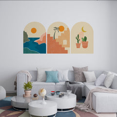 Boho Landscape Removable Wall Decal: Abstract Nursery Decor