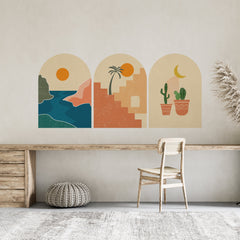 Boho Landscape Removable Wall Decal: Abstract Nursery Decor
