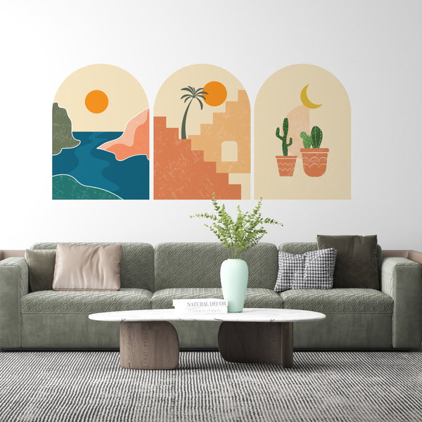 Boho Landscape Removable Wall Decal: Abstract Nursery Decor