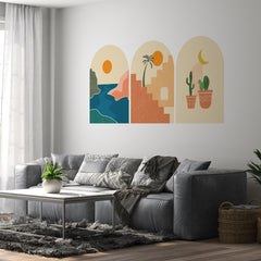 Boho Landscape Removable Wall Decal: Abstract Nursery Decor