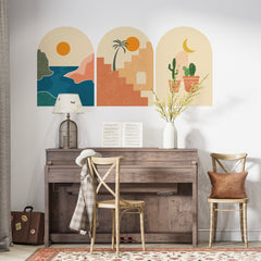 Boho Landscape Removable Wall Decal: Abstract Nursery Decor