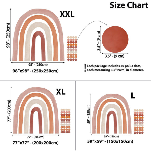 Boho Pink Rainbow Wall Decal: Peel and Stick Nursery Sticker