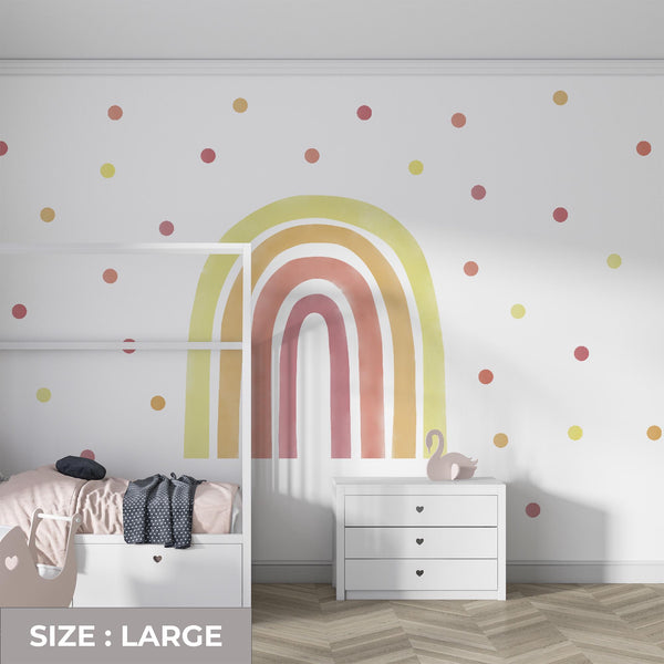 Boho Pink Rainbow Wall Decal: Peel and Stick Nursery Sticker