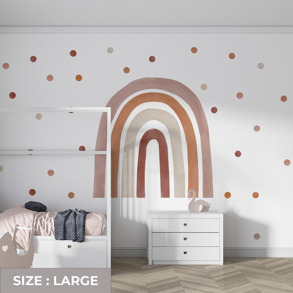 Boho Pink Rainbow Wall Decal: Peel and Stick Nursery Sticker