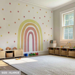 Boho Pink Rainbow Wall Decal: Peel and Stick Nursery Sticker