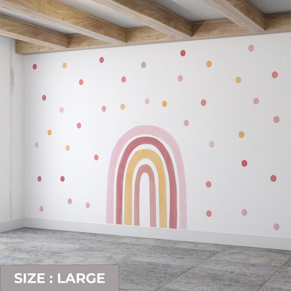 Boho Pink Rainbow Wall Decal: Peel and Stick Nursery Sticker