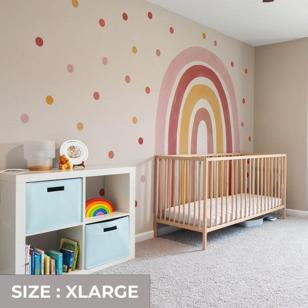 Boho Pink Rainbow Wall Decal: Peel and Stick Nursery Sticker