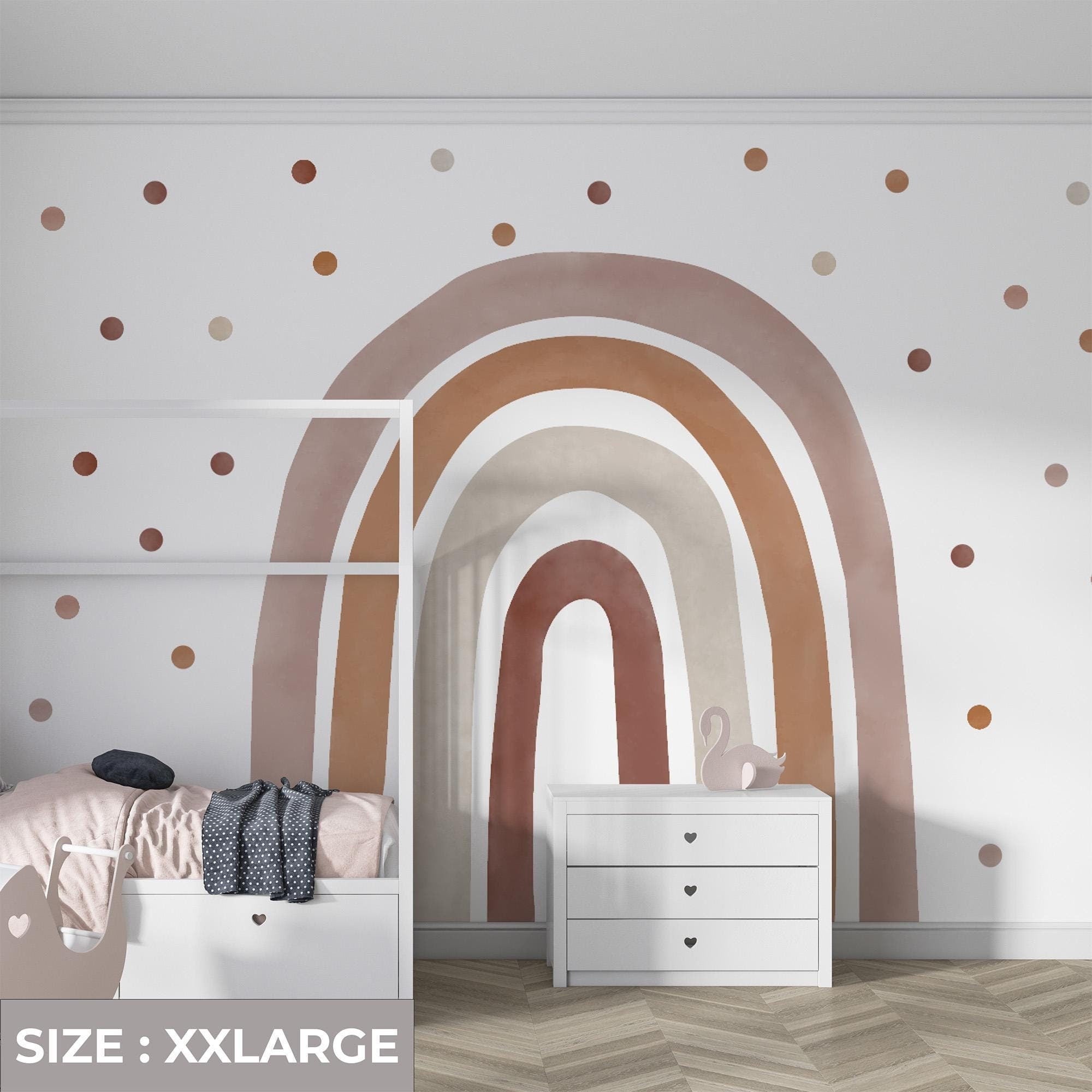 Boho Rainbow Wall Decal: Peel and Stick Nursery Sticker