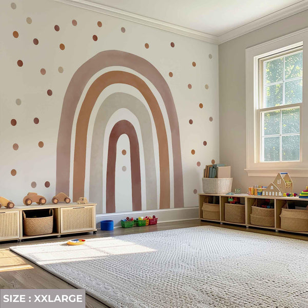 Boho Rainbow Wall Decal: Peel and Stick Nursery Sticker