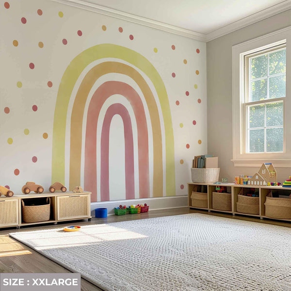Boho Rainbow Wall Decal: Peel and Stick Nursery Sticker